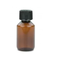 PET leere Flasche 100 ml Braun mit Originalität-VerschlussLieferumfang:  1x PET leere Flasche 100 ml Braun mit Originalität-VerschlussÜbersicht Serviceleistungen:Abfüll Service:Produkt Gruppe:1Etiketten Service:Preis Gruppe:BEmpfohlenes Maß Etiketten:B 147 x H 50 mmPET Laborflaschen sind für Lebensmittel geeignet! Nach Beschädigung der Hygieneverpackung kein Umtausch oder Rücknahme!Eigenschaften PET Labor Flasche:Eigenschaften Schraubverschluss:Nennvolumen:100 mlOriginalität:JaRandvoll Volumen:120 mlHöhe:24,2 mmDurchmesser:47,8 mmGewinde:28 ROPPHöhe:94 mmFarbe:SchwarzInnendurchmesser Öffnung:21,9 mmDichteinlage:EPE Liner, Alu kaschiertGewinde:28 ROPPMaterial:PE-HDFarbe:BraunOberfläche:geriffelt, mattMaterial:PETHöhe Etikett maximal:50 mmDetailbeschreibung Laborflasche:100 ml PET Veral Flasche braun, transluzent mit glänzender Oberfläche.Gewinde 28 ROPP - für Verschlüsse mit Originalitätsschutz geeignet.PET Schrägschulter bzw. Veral Flaschen werden hauptsächlich für Pharma Produkte und im kosmetischen Bereich eingesetzt.PET Flaschen sind für eine Vielzahl von Füllgütern verwendbar, diese Kunststoffflasche ist auch für Lebensmittel zugelassen und ist somit lebensmittelecht.Dieser PET Behälter ist sehr gut restentleerbar.Detailbeschreibung 28 mm Schraubverschluss:Schraubverschluss 28 ROPP mit Originalitätssicherung.Dieser Schraubverschluss ist mit einer Kindersicherung - KISI - ausgestattet.Eine EPE (extrudiertes Polyethylen) Einlage mit Alu Kaschierung im Verschluss sorgt für die perfekte Abdichtung.12097Flaschen1,10 CHFsmoke-shop.ch1,10 CHF