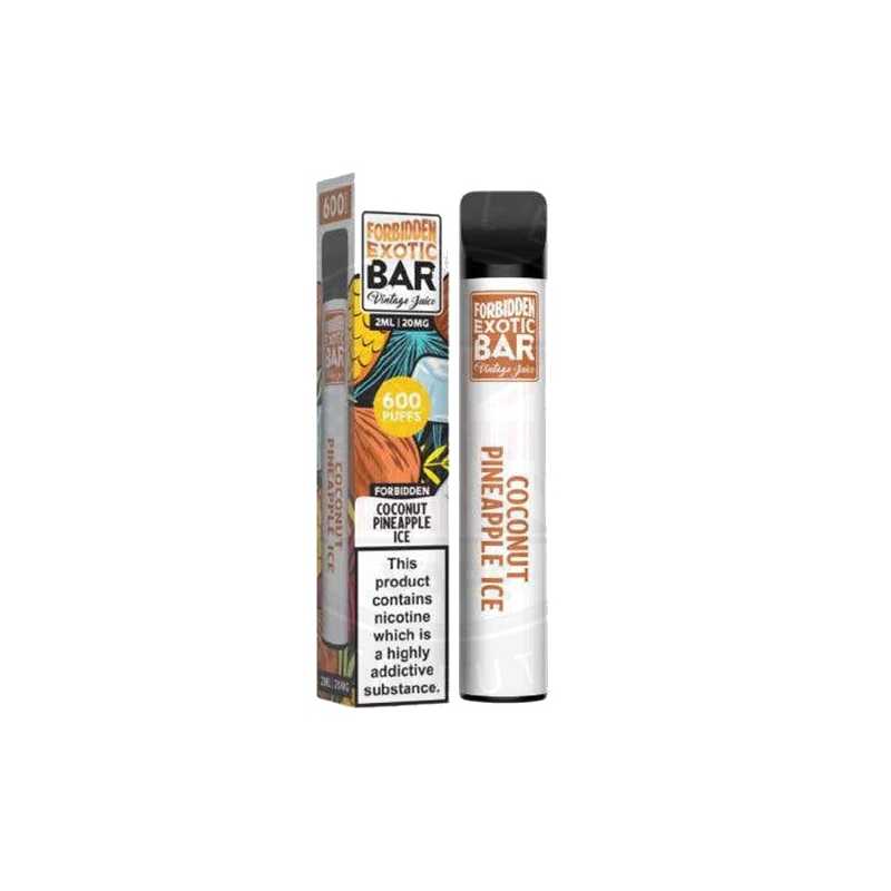 Forbidden Exotic Disposable Bar - Coconut Pineapple Ice 20mgForbidden Exotic Disposable Bar - Coconut Pineapple Ice 20mgEine scharfe Ananas beim Einatmen wird durch eine weiche Kokosnuss und kühles Eis für ein vielschichtiges Vape ausgeglichen, ideal für diejenigen, die exotische Aromen genießen.Marke: Forbidden FruitsTyp: Einweg-VapeStil: Exotischer RiegelAnzahl der Züge: 600Geschmacksrichtungen: Frucht, Nuss, Eis & CoolStichworte: Kokosnuss, Ananas, Eis & KühlNikotin: 20mgVG/PG: 50/5012278Forbidden Fruits uk Liquids4,10 CHFsmoke-shop.ch4,10 CHF Forbidden Exotic Disposable Bar - Coconut Pineapple Ice 20mgForbidden Exotic Disposable Bar - Coconut Pineapple Ice 20mgEine scharfe Ananas beim Einatmen wird durch eine weiche Kokosnuss und kühles Eis für ein vielschichtiges Vape ausgeglichen, ideal für diejenigen, die exotische Aromen genießen.Marke: Forbidden FruitsTyp: Einweg-VapeStil: Exotischer RiegelAnzahl der Züge: 600Geschmacksrichtungen: Frucht, Nuss, Eis & CoolStichworte: Kokosnuss, Ananas, Eis & KühlNikotin: 20mgVG/PG: 50/5012278Forbidden Fruits uk Liquids4,10 CHFsmoke-shop.ch4,10 CHF