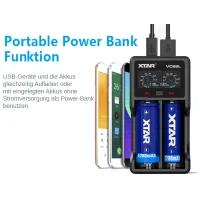 Xtar VC2SL - USB Ladegerät für Li-Ion Akkus inkl. USB-C KabelXtar VC2SL - Ladegerät für Li-Ion Akkus inkl. USB-C KabelUpgrade-Version des XTAR VC2S. Unter Beibehaltung aller Funktionen des VC2S verwendet der VC2SL einen USB-C-Eingang und kann geschützte 21700-Akkus laden.Das moderne aufgeräumte LCD Bildschirm liefert auf den ersten Blick die wichtigsten Kennzahlen wie Akku-Typ, Ladestrom und Spannung der Akkus. Status-Anzeige zu aufgeladener Kapazität, Ladestrom und Innenwiderstand der Akkus werden durch Drücken der Soft Taste angezeigt.Der VC2SL von Xtar ist ein intelligente, voll automatisch funktionierende Ladegerät.Automatisches Abschalten bei vollgeladenen Akkus sowie unabhängig voneinander funktionierende Ladeschächte gehört zum Standard&nbsp;aller XTAR Ladegeräten.&nbsp;&nbsp;Ladestrom von bis zu 2x 1A werden durch Messen des Wiederstandes automatisch eingestellt und von den VC2SL fortlaufend optimiert.&nbsp;Das Aufladen&nbsp;von NIMH/NICd Akkus sowie USB Ausgang (5V 1A) ist eine&nbsp;sinnvolle Ergänzung von Xtar VC2SL Ladegerät.Folgende Lithium-Ionen-Akkus können mit dem Xtar VC2SL geladen werden:Li-Ionen:&nbsp;10440 / 14500 / 14650 / 16340 / 17335 / 17500 / 17670 / 18350 / 18490 / 18500 / 18650 / 18700 / 22650 / 25500 / 26650 / 20700 / 21700Laden der 32650 Akkus nicht möglich.3.6V&nbsp;/ 3.7V Li-ion / IMR / INR / ICR.NIMH/NiCd:&nbsp;AAAA / AAA / AA / A / SC / C;&nbsp; Ni-MH / Ni-Cd&nbsp;XTAR VC2SL Produktinformationen:&nbsp;Laden von Li-Ionen&nbsp;und NIMH Akkus, wobei beide Ladeschächte unabhängig voneinander funktionieren und das Laden von zwei unterschiedlichen Akkutypen möglich machen.Ladestrom Auswahl erfolgt nach Prüfung des Innenwiderstandes&nbsp;automatisch. max. Ladestrom 2A auf einen Schacht oder max. 1A pro LadeschachtIntegrierter USB-Ausgang mit Power-Path-Management-System ermöglicht es Ihnen, zwei Akkus&nbsp;und das externe Gerät gleichzeitig aufzuladen, während die Stromversorgung angeschlossen ist!LCD Anzeige mit Akku-Typ, Ladestrom und Spannung der Akkus&nbsp;unabhängig voneinander.Power-Bank Funktion mit Akkustatus Anzeige, um Tiefentladen der Akkus zu vermeidenAutomatische Auswahl des Ladeverfahrens. TC-CC-CV für Li-Ion und Impuls für NIMH AkkusXTAR aktuelle Pufferung&nbsp;Ladetechnik schützt die Akkus&nbsp;von hohen&nbsp;Stromschwankungen&nbsp;während des Ladevorgangs0V Aktivierungsfunktion, um zu tief entladene Akkus zu rettenDas Xtar VC2SL kann mit jeden beliebigen 5V USB Adapter betrieben werden, empfohlen 5V 2,1A. (passender Adapter Artikel-Nr.&nbsp;400609)"Soft Start" Funktion, vermeidet Akkuschäden, die durch Stromstoß entstehen könnenIC Temperaturüberwachung, um&nbsp;Überhitzung&nbsp;zu vermeidenVerpolungs-&nbsp;und KurzschlussschutzLade-Stopp-Automatik, Ladevorgang stoppt automatisch bei vollem Akku. Wiederaufnahme des Ladevorgangs bei unter 3,9VDreistufiger Lade-AlgorithmusLadeverfahren TC, CC&nbsp;CVKompakte Größe12360Xtar Charger19,90&nbsp;CHFsmoke-shop.ch19,90&nbsp;CHF