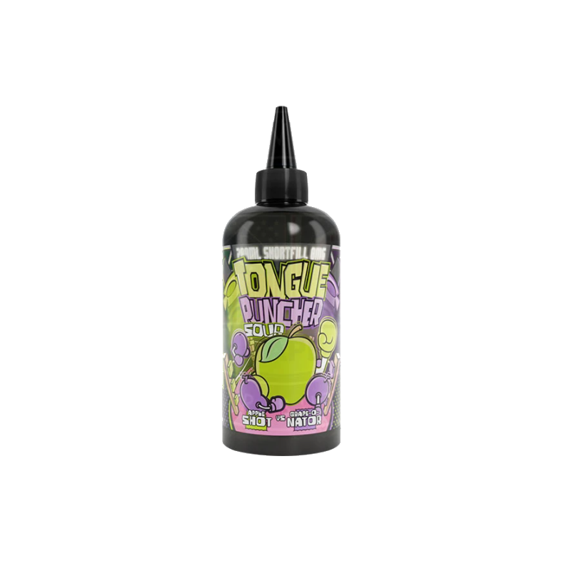 Joes Juice Tongue Puncher Apple & Grape Sour 0mg 200ml ShortfillJOEsS JUICE TONGUE PUNCHER APPLE &amp; GRAPE SOUR 0MG 200ML SHORTFILLWillkommen bei der Tongue Puncher Sour Fight League! In der linken Ecke haben wir Apple Shot, der frisch, knackig und verdammt sauer aussieht!  Apple hat sein ganzes Leben lang trainiert, um sich den Sieg zu holen! In der rechten Ecke haben wir Grape-O-Nator! Schwarz, saftig und auf Rache aus, sie haben nicht vergessen, wie Apple ihren saftigen Hintern zu Wein geschlagen hat!Im Moment sieht es im Ring ziemlich sauer aus, setzt eure Wetten, es wird ein Showdown.Joe's Juice Tongue Puncher kommt als 200ml Vape-Saft mit 0 Nikotin. Es gibt Platz für Nikotin, das hinzugefügt werden kann.70% / 30% | VG / PGnhalt:200mlNikotingehalt: 0 mgMischverhältnis: 30% PG / 70% VGInhaltstoffe: Propylenglykol, pflanzliches Glyzerin, Aromen12571Berserker Blood Axe - Joe's Juice24,90 CHFsmoke-shop.ch24,90 CHF