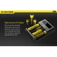 Nitecore Sysmax New i4 - Intilligentes Ladegerät für Li-Ion AkkusLieferumfang: 1 x Nitecore Sysmax New i4 - Intilligentes Ladegerät für Li-Ion AkkusBestens ausgestattet, schneller und flexibler, der NEW i4&nbsp;ist das Nachfolgemodell des beliebten&nbsp;i4EU. Neben vielen Ergänzungen und Features wurde auch das&nbsp;Design optisch und funktional neu gestaltet.Nitecore Sysmax NEW i4&nbsp;- Universalladegerät für Rundzellen, Li-Ion, LiFePo, Ni-MH, Ni-CD AkkusDieses Ladegerät lädt Li-Ion, IMR, LiFePo4, NiMH und NiCd Akkus auf. Manuelle Ladestromeinstellung (nicht bei allen Akkugrößen). Die LEDs zeigen den Ladezustand des jeweiligen Akkus an. Nach dem Ladevorgang&nbsp;schaltet der Intellicharger NEW i4 automatisch ab. Sie können auch unterschiedliche Zellen gleichzeitig laden.Wichtige Produktmerkmale zum Nitecore NEW&nbsp;i4:Zweimal so schnell wie das i4EU&nbsp;LadegerätAktive Stromverteilung (ACD Technologie)Kompatibel mit 1,2V, 3,7V, 4,2V und 4,35V AkkusOptimiertes Ladeprogramm für IMR-AkkusAutomatische Erkennung von nicht wieder aufladbaren BatterienAutomatische Ladestromauswahl basierend auf der AkkukapazitätAbschlussschwelle für Akkuspannungen und Ladestrom kann unabhängig für jeden einzelnen Ladeschacht eingestellt werdenKann vier Akkus gleichzeitig ladenDrei unterschiedliche Lademethoden (Constant Charge Current (CC), Constant Charge Voltage (CV) und Trickle Charge)Vier&nbsp;Ladeschächte - unabhängig voneinander nutzbarJeder Ladeschacht lädt und überwacht individuell und eigenständigAutomatische Erkennung des Ladezustands des Akkus und Anzeige des laufenden LadevorgangsAutomatischer Ladestop nach Abschluss des LadevorgangsVerpolungsschutz und Kurzschluss-PräventionReaktivierung von tiefentladenen AkkusMikroprozessor-gesteuerter Ladeprozess der die Akkus vor Überladung schützt und überwachtAutomatische zeitabhängige LadeabschaltungTemperaturüberwachung zur Verhinderung von ÜberhitzungsschädenGehäuse aus hitzebeständigem Kunststoff (feuerhemmend)LED-Anzeige mit StatusmeldungNeues DesignOptimale HitzeableitungZertifiziert durch RoHS, CE, FCC und CECWeltweit versichert durch Ping An Insurance (Group) Company of China, Ltd.Folgende Li-Ion IMR und LiFePo4 Akkutypen können geladen werden:Li-Ion, LiFePo4 IFR:10340, 10350, 10440, 10500, 12340, 12500, 12650, 13450, 13500, 13650, 14350, 14430, 14500, 14650,16500, 16340(RCR123), 16650, 17350, 17500, 17650, 17670, 18350, 18490, 18500,18650, 18700, 20700,21700, 22500, 22650, 25500, 26500, 26650Ni-MH/Ni-CD: AA, AAA, A, SC, CLieferumfang:&nbsp;1x NiteCore Intellicharge i4, 1x Netzkabel (abgebildete&nbsp;Akkus nicht im Lieferumfang)12633Nitecore29,90&nbsp;CHFsmoke-shop.ch29,90&nbsp;CHF