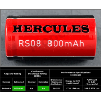 RS08 18350 - 800mAh 8A - Hercules by FumytechAutonomie, Sicherheit und Leistung!Wiederaufladbarer 18350 Akku, Modell RS08 von Hercules.800mAh Autonomie.Entladung von 8A.Perfekt für elektronische Mods / Mecha Mods.Die Hercules-Produktreihe bietet eine Vielzahl an wiederaufladbaren Akkus.Getestet von Mooch.12844Fumytech5,50 CHFsmoke-shop.ch5,50 CHF