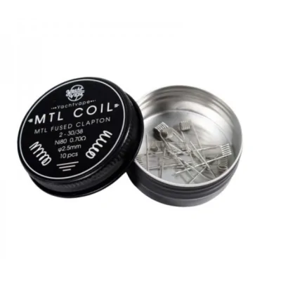 Mtl Fused Clapton 2-30/38 ni80 0.70 ohm 2.5mm (10 Stück) - YachtvapesLieferumfang:&nbsp; 10x Mtl Fused Clapton 2-30/38 ni80 0.70ohm 2.5mm (10 Stück) - YachtvapesDiese Packung enthält 10 Spulen.Hergestellt aus Ni80.Zusammensetzung 2-30 / 38.Innendurchmesser von 2,5 mm.Leistungsbereich: 18 und 33W.Absolut ausgezeichneten Geschmack und vape Produktion.13176Yachtvapes - Coils and more9,90&nbsp;CHFsmoke-shop.ch9,90&nbsp;CHF