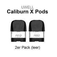 2x Caliburn X Pods - Ersatzkartuschen von UwellLieferumfang: 2x Caliburn X Pods - Ersatzkartuschen von UwellDie passenden Ersatzkartuschen für das Caliburn Pod Kit besitzen ein Fassungsvermögen von 3 ml und wurden mit einem verstellbaren Airflow System ausgestattet. Bestückt werden sie mit dem Caliburn X Ersatzcoils von Uwell, welche in verschiedenen Widerständen erhältlich sind.Für Ihre Caliburn X Pod E-Zigarette kaufen Sie hier einen neuen Leerpod Ersatztank.3ml Tank (leer)ohne Coilfür alle Caliburn G Coilsnachfüllbar2er Pack Caliburn X PodsVerwenden Sie mehrerer Caliburn X Leerpods, können Sie diese ganz bequem mit verschiedenen Liquids befüllen und schnell den Geschmack der E-Zigarette wechseln.13241Uwell 4,50 CHFsmoke-shop.ch4,50 CHF