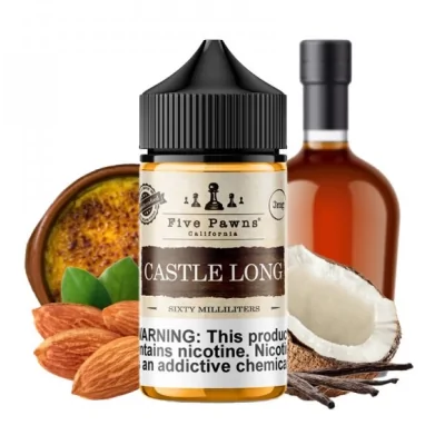 Castle Long Original 0mg 50ml - Five Pawns - ShortfillCastle Long ist ein Gourmet-Liquid mit markanten Noten von Kokosnuss und gerösteten Mandeln für einen ausgewogenen, weichen Geschmack. Angereichert mit Madagaskar- und französischer Vanille, wird Castle Long mit karamellisiertem braunem Zucker und einem subtilen Kentucky Bourbon für ein wirklich unvergleichliches Erlebnis gemischt.Hersteller Five PawnsSortiment OriginalLand USAGeschmack : GourmetPG/VG-Verhältnis 50/50Verpackung 60ml PE-Flasche mit kindersicherem VerschlussFüllmenge: 50ml13282Five Pawns Signature vapor Liquids California26,90 CHFsmoke-shop.ch26,90 CHF