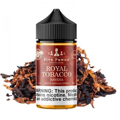 Royal Tobacco -Havanna- 0mg 50ml - Five Pawns - shortfillRoyal Tobacco wurde entwickelt, um den Geschmack des Habano-Tabakblattes zu imitieren, das als der beste Tabak der Welt gilt. Mit tropischen Noten, ist dieser Gourmet e-Flüssigkeit von reichen und würzigen Aromen von schwarzem Tabak begleitet. Ein Kenner der Tabak der Wahl, probieren Sie die Five Pawns Unterschied!Royal Tobacco -Havanna- 0mg 50ml - Five Pawns - shortfillHersteller Five PawnsSortiment OriginalLand USAGeschmack TobaccoPG/VG-Verhältnis 50/50Verpackung 60ml PE-Flasche mit kindersicherem VerschlussFassungsvermögen 50ml13332Five Pawns Signature vapor Liquids California22,10 CHFsmoke-shop.ch22,10 CHF