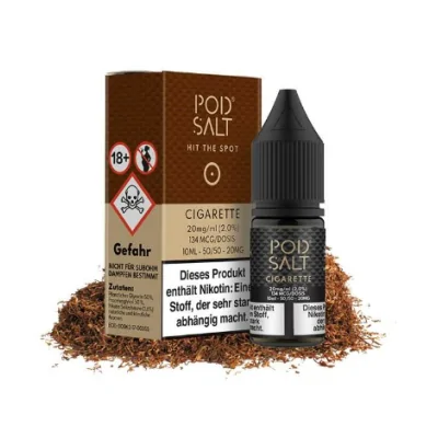 10 ml POD SALT FUSION - Cigarette -20 mg - Nikotinsalz Liquid10 ml POD SALT FUSION - Cigarette -20 mg - Nikotinsalz LiquidGeschmack: Das Cigarette ist eine einfache Tabakmischung. Sie zeichnet sich durch seinen robusten, rauchigen Geschmack aus, der von einem holzigen Abgang vervollständigt wir Mit einem Nikotingehalt von 20mg/ml ist wenig Dampf erforderlich um den Nikotinbedarf zu befriedigen. Das Nikotinsalz ermöglicht einen viel sanfteren Throat Hit als regulär. Diese Kombination ist optimal für Podsystem und MTL-Verdampfer!Pod Salt repliziert die in Tabakblättern natürlich vorkommenden Nikotinsalze, um ein perfekt glattes Erlebnis mit minimaler Rachenreizung zu erzielen. Mit Nikotinsalzen wird das Nikotin schneller absorbiert und bleibt länger erhalten, um ein höheres Maß an Zufriedenheit zu erzielen als mit herkömmlichen Nikotin-E-Flüssigkeiten.Diese Kombination von Faktoren hilft mehr Rauchern beim übergang vom Tabakkonsum, und auch viele derzeitige Vaper stellen den Wechsel ein. Stealth-Vaping war noch nie einfacher oder befriedigender.Inhalt: 10 mlNikotingehalt: 20 mgMischverhältnis: 50% PG / 50% VGInhaltstoffe: Propylenglykol, pflanzliches Glyzerin, Aromen, Nikotin13401Pod Salt - Nikotinsaltz6,90 CHFsmoke-shop.ch6,90 CHF