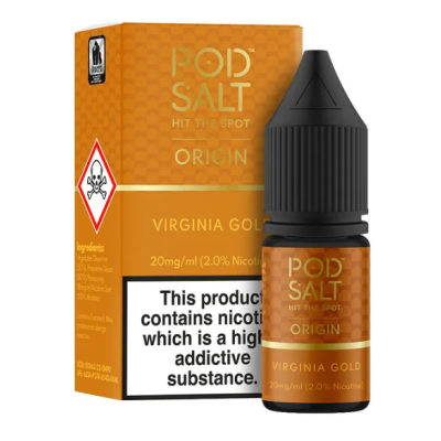 10 ml POD SALT - Origin Virginia Gold -20 mg - Nikotinsalz LiquidInspiriert von dem berühmten Tabak aus dem Mittleren Westen. Dieser tiefe, gut geröstete Geschmack ist mild, aber mit einer süßen Vanillenote versehen, die Sie immer wieder aufs Neue begeistern wird.- Geschmacksprofil: Tabak, Lakritze- Inhalt: 10ml- Nikotinstärke: 11mg / 20mg- Mischungsverhältnis: 50VG/50PG- Empfohlen zur Verwendung mit: XROS Nano, Drag Q, Caliburn A2SFür das beste Pod Salt-Erlebnis empfehlen wir den MTL-Stil und jedes Gerät mit niedriger Wattzahl (10-20 Watt), mittlerem bis engem Zug und einem Widerstand von 0,8-1,2 Ohm.10 ml POD SALT - Origin Virgina -20 mg - Nikotinsalz LiquidMit einem Nikotingehalt von 20mg/ml ist wenig Dampf erforderlich um den Nikotinbedarf zu befriedigen. Das Nikotinsalz ermöglicht einen viel sanfteren Throat Hit als regulär. Diese Kombination ist optimal für Podsystem und MTL-Verdampfer!Pod Salt repliziert die in Tabakblättern natürlich vorkommenden Nikotinsalze, um ein perfekt glattes Erlebnis mit minimaler Rachenreizung zu erzielen. Mit Nikotinsalzen wird das Nikotin schneller absorbiert und bleibt länger erhalten, um ein höheres Maß an Zufriedenheit zu erzielen als mit herkömmlichen Nikotin-E-Flüssigkeiten.Diese Kombination von Faktoren hilft mehr Rauchern beim Übergang vom Tabakkonsum, und auch viele derzeitige Vaper stellen den Wechsel ein. Stealth-Vaping war noch nie einfacher oder befriedigender.Inhalt: 10 mlNikotingehalt: 20 mgMischverhältnis: 50% PG / 50% VGInhaltstoffe: Propylenglykol, pflanzliches Glyzerin, Aromen, Nikotin13402Pod Salt - Nikotinsaltz6,90 CHFsmoke-shop.ch6,90 CHF