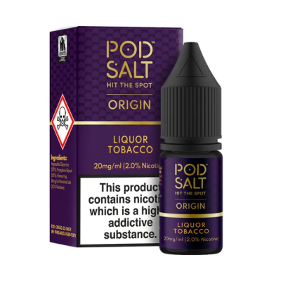 Pod Salt Fusion Origin - Liquor Tobacco 10ml - 20mgReichhaltig und dunkel, hat dieser vollmundige Geschmack den charakteristischen erdigen Tabakgeschmack, ergänzt durch wärmenden Absinth mit einer bittersüßen Lakritznote.- Geschmacksprofil: Tabak, Lakritze- Inhalt: 10ml- Nikotinstärke: 11mg / 20mg- Mischungsverhältnis: 50VG/50PG- Empfohlen zur Verwendung mit: XROS Nano, Drag Q, Caliburn A2SFür das beste Pod Salt-Erlebnis empfehlen wir den MTL-Stil und jedes Gerät mit niedriger Wattzahl (10-20 Watt), mittlerem bis engem Zug und einem Widerstand von 0,8-1,2 Ohm.Für das beste Pod Salt-Erlebnis empfehlen wir den MTL-Stil und jedes Gerät mit niedriger Wattzahl (10-20 Watt), mittlerem bis engem Zug und einem Widerstand von 0,8-1,2 Ohm.Pod Salt Origin - Liquor Tobacco 10ml - 20mgMit einem Nikotingehalt von 20mg/ml ist wenig Dampf erforderlich um den Nikotinbedarf zu befriedigen. Das Nikotinsalz ermöglicht einen viel sanfteren Throat Hit als regulär. Diese Kombination ist optimal für Podsystem und MTL-Verdampfer!Pod Salt repliziert die in Tabakblättern natürlich vorkommenden Nikotinsalze, um ein perfekt glattes Erlebnis mit minimaler Rachenreizung zu erzielen. Mit Nikotinsalzen wird das Nikotin schneller absorbiert und bleibt länger erhalten, um ein höheres Maß an Zufriedenheit zu erzielen als mit herkömmlichen Nikotin-E-Flüssigkeiten.Diese Kombination von Faktoren hilft mehr Rauchern beim Übergang vom Tabakkonsum, und auch viele derzeitige Vaper stellen den Wechsel ein. Stealth-Vaping war noch nie einfacher oder befriedigender.Inhalt: 10 mlNikotingehalt: 20 mgMischverhältnis: 50% PG / 50% VGInhaltstoffe: Propylenglykol, pflanzliches Glyzerin, Aromen, Nikotin13406Pod Salt - Nikotinsaltz6,90 CHFsmoke-shop.ch6,90 CHF