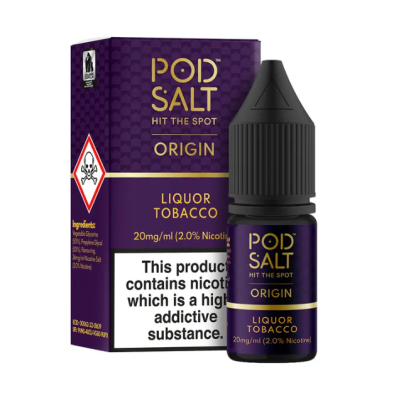 Pod Salt Origin - Liquor Tobacco 10ml - 20mgReichhaltig und dunkel, hat dieser vollmundige Geschmack den charakteristischen erdigen Tabakgeschmack, ergänzt durch wärmenden Absinth mit einer bittersüßen Lakritznote.- Geschmacksprofil: Tabak, Lakritze- Inhalt: 10ml- Nikotinstärke: 11mg / 20mg- Mischungsverhältnis: 50VG/50PG- Empfohlen zur Verwendung mit: XROS Nano, Drag Q, Caliburn A2SFür das beste Pod Salt-Erlebnis empfehlen wir den MTL-Stil und jedes Gerät mit niedriger Wattzahl (10-20 Watt), mittlerem bis engem Zug und einem Widerstand von 0,8-1,2 Ohm.Für das beste Pod Salt-Erlebnis empfehlen wir den MTL-Stil und jedes Gerät mit niedriger Wattzahl (10-20 Watt), mittlerem bis engem Zug und einem Widerstand von 0,8-1,2 Ohm.Pod Salt Origin - Liquor Tobacco 10ml - 20mgMit einem Nikotingehalt von 20mg/ml ist wenig Dampf erforderlich um den Nikotinbedarf zu befriedigen. Das Nikotinsalz ermöglicht einen viel sanfteren Throat Hit als regulär. Diese Kombination ist optimal für Podsystem und MTL-Verdampfer!Pod Salt repliziert die in Tabakblättern natürlich vorkommenden Nikotinsalze, um ein perfekt glattes Erlebnis mit minimaler Rachenreizung zu erzielen. Mit Nikotinsalzen wird das Nikotin schneller absorbiert und bleibt länger erhalten, um ein höheres Maß an Zufriedenheit zu erzielen als mit herkömmlichen Nikotin-E-Flüssigkeiten.Diese Kombination von Faktoren hilft mehr Rauchern beim Übergang vom Tabakkonsum, und auch viele derzeitige Vaper stellen den Wechsel ein. Stealth-Vaping war noch nie einfacher oder befriedigender.Inhalt: 10 mlNikotingehalt: 20 mgMischverhältnis: 50% PG / 50% VGInhaltstoffe: Propylenglykol, pflanzliches Glyzerin, Aromen, Nikotin13406Pod Salt - Nikotinsaltz6,90 CHFsmoke-shop.ch6,90 CHF