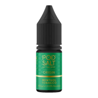 Pod Salt Fusion - Origin - Menthol Tobacco 10ml - 20mgDieser Tabak erinnert an die Mentholzigarette und schmeckt genau wie die handgerollten Aromen, die Sie so lieben, mit einer erfrischenden Mentholbrise, um die wärmsten Geschmäcker zu kühlen. Perfekt für alle, die vom Rauchen zum Dampfen übergehen.- Geschmacksprofil: Tabak, Lakritze- Inhalt: 10ml- Nikotinstärke: 11mg / 20mg- Mischungsverhältnis: 50VG/50PG- Empfohlen zur Verwendung mit: XROS Nano, Drag Q, Caliburn A2SFür das beste Pod Salt-Erlebnis empfehlen wir den MTL-Stil und jedes Gerät mit niedriger Wattzahl (10-20 Watt), mittlerem bis engem Zug und einem Widerstand von 0,8-1,2 Ohm.Pod Salt Origin - Menthol Tobacco 10ml - 20mgMit einem Nikotingehalt von 20mg/ml ist wenig Dampf erforderlich um den Nikotinbedarf zu befriedigen. Das Nikotinsalz ermöglicht einen viel sanfteren Throat Hit als regulär. Diese Kombination ist optimal für Podsystem und MTL-Verdampfer!Pod Salt repliziert die in Tabakblättern natürlich vorkommenden Nikotinsalze, um ein perfekt glattes Erlebnis mit minimaler Rachenreizung zu erzielen. Mit Nikotinsalzen wird das Nikotin schneller absorbiert und bleibt länger erhalten, um ein höheres Maß an Zufriedenheit zu erzielen als mit herkömmlichen Nikotin-E-Flüssigkeiten.Diese Kombination von Faktoren hilft mehr Rauchern beim Übergang vom Tabakkonsum, und auch viele derzeitige Vaper stellen den Wechsel ein. Stealth-Vaping war noch nie einfacher oder befriedigender.Inhalt: 10 mlNikotingehalt: 20 mgMischverhältnis: 50% PG / 50% VGInhaltstoffe: Propylenglykol, pflanzliches Glyzerin, Aromen, Nikotin13407Pod Salt - Nikotinsaltz6,90 CHFsmoke-shop.ch6,90 CHF