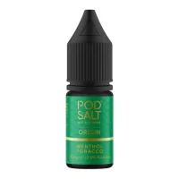 Pod Salt Fusion - Origin - Menthol Tobacco 10ml - 20mgDieser Tabak erinnert an die Mentholzigarette und schmeckt genau wie die handgerollten Aromen, die Sie so lieben, mit einer erfrischenden Mentholbrise, um die wärmsten Geschmäcker zu kühlen. Perfekt für alle, die vom Rauchen zum Dampfen übergehen.- Geschmacksprofil: Tabak, Lakritze- Inhalt: 10ml- Nikotinstärke: 11mg / 20mg- Mischungsverhältnis: 50VG/50PG- Empfohlen zur Verwendung mit: XROS Nano, Drag Q, Caliburn A2SFür das beste Pod Salt-Erlebnis empfehlen wir den MTL-Stil und jedes Gerät mit niedriger Wattzahl (10-20 Watt), mittlerem bis engem Zug und einem Widerstand von 0,8-1,2 Ohm.Pod Salt Origin - Menthol Tobacco 10ml - 20mgMit einem Nikotingehalt von 20mg/ml ist wenig Dampf erforderlich um den Nikotinbedarf zu befriedigen. Das Nikotinsalz ermöglicht einen viel sanfteren Throat Hit als regulär. Diese Kombination ist optimal für Podsystem und MTL-Verdampfer!Pod Salt repliziert die in Tabakblättern natürlich vorkommenden Nikotinsalze, um ein perfekt glattes Erlebnis mit minimaler Rachenreizung zu erzielen. Mit Nikotinsalzen wird das Nikotin schneller absorbiert und bleibt länger erhalten, um ein höheres Maß an Zufriedenheit zu erzielen als mit herkömmlichen Nikotin-E-Flüssigkeiten.Diese Kombination von Faktoren hilft mehr Rauchern beim Übergang vom Tabakkonsum, und auch viele derzeitige Vaper stellen den Wechsel ein. Stealth-Vaping war noch nie einfacher oder befriedigender.Inhalt: 10 mlNikotingehalt: 20 mgMischverhältnis: 50% PG / 50% VGInhaltstoffe: Propylenglykol, pflanzliches Glyzerin, Aromen, Nikotin13407Pod Salt - Nikotinsaltz6,90 CHFsmoke-shop.ch6,90 CHF