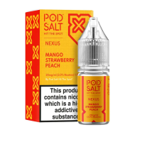 Pod Salt Fusion - Nexus Mango Strawberry Peach Nic Salt 10ml - 20mgErfreuen Sie Ihre Geschmacksnerven mit einem fruchtigen Nexus aus frischer Mango, saftigen britischen Erdbeeren und saftigen Pfirsichnoten. Duftend und süß.- Geschmacksprofil: Mango, Erdbeere, Pfirsich- Inhalt: 10ml- Nikotinstärke: 5mg / 10mg / 20mg- Mischungsverhältnis: 50VG/50PGFür das beste Pod Salt-Erlebnis empfehlen wir den MTL-Stil und jedes Gerät mit niedriger Wattzahl (10-20 Watt), mittlerem bis engem Zug und einem Widerstand von 0,8-1,2 Ohm.Pod Salt Nexus Mango Strawberry Peach Nic Salt 10ml - 20mgMit einem Nikotingehalt von 20mg/ml ist wenig Dampf erforderlich um den Nikotinbedarf zu befriedigen. Das Nikotinsalz ermöglicht einen viel sanfteren Throat Hit als regulär. Diese Kombination ist optimal für Podsystem und MTL-Verdampfer!Pod Salt repliziert die in Tabakblättern natürlich vorkommenden Nikotinsalze, um ein perfekt glattes Erlebnis mit minimaler Rachenreizung zu erzielen. Mit Nikotinsalzen wird das Nikotin schneller absorbiert und bleibt länger erhalten, um ein höheres Maß an Zufriedenheit zu erzielen als mit herkömmlichen Nikotin-E-Flüssigkeiten.Diese Kombination von Faktoren hilft mehr Rauchern beim Übergang vom Tabakkonsum, und auch viele derzeitige Vaper stellen den Wechsel ein. Stealth-Vaping war noch nie einfacher oder befriedigender.Inhalt: 10 mlNikotingehalt: 20 mgMischverhältnis: 50% PG / 50% VGInhaltstoffe: Propylenglykol, pflanzliches Glyzerin, Aromen, Nikotin13409Pod Salt - Nikotinsaltz6,90 CHFsmoke-shop.ch6,90 CHF