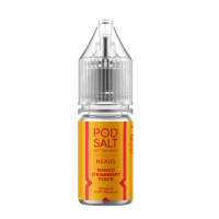 Pod Salt Fusion - Nexus Mango Strawberry Peach Nic Salt 10ml - 20mgErfreuen Sie Ihre Geschmacksnerven mit einem fruchtigen Nexus aus frischer Mango, saftigen britischen Erdbeeren und saftigen Pfirsichnoten. Duftend und süß.- Geschmacksprofil: Mango, Erdbeere, Pfirsich- Inhalt: 10ml- Nikotinstärke: 5mg / 10mg / 20mg- Mischungsverhältnis: 50VG/50PGFür das beste Pod Salt-Erlebnis empfehlen wir den MTL-Stil und jedes Gerät mit niedriger Wattzahl (10-20 Watt), mittlerem bis engem Zug und einem Widerstand von 0,8-1,2 Ohm.Pod Salt Nexus Mango Strawberry Peach Nic Salt 10ml - 20mgMit einem Nikotingehalt von 20mg/ml ist wenig Dampf erforderlich um den Nikotinbedarf zu befriedigen. Das Nikotinsalz ermöglicht einen viel sanfteren Throat Hit als regulär. Diese Kombination ist optimal für Podsystem und MTL-Verdampfer!Pod Salt repliziert die in Tabakblättern natürlich vorkommenden Nikotinsalze, um ein perfekt glattes Erlebnis mit minimaler Rachenreizung zu erzielen. Mit Nikotinsalzen wird das Nikotin schneller absorbiert und bleibt länger erhalten, um ein höheres Maß an Zufriedenheit zu erzielen als mit herkömmlichen Nikotin-E-Flüssigkeiten.Diese Kombination von Faktoren hilft mehr Rauchern beim Übergang vom Tabakkonsum, und auch viele derzeitige Vaper stellen den Wechsel ein. Stealth-Vaping war noch nie einfacher oder befriedigender.Inhalt: 10 mlNikotingehalt: 20 mgMischverhältnis: 50% PG / 50% VGInhaltstoffe: Propylenglykol, pflanzliches Glyzerin, Aromen, Nikotin13409Pod Salt - Nikotinsaltz6,90 CHFsmoke-shop.ch6,90 CHF