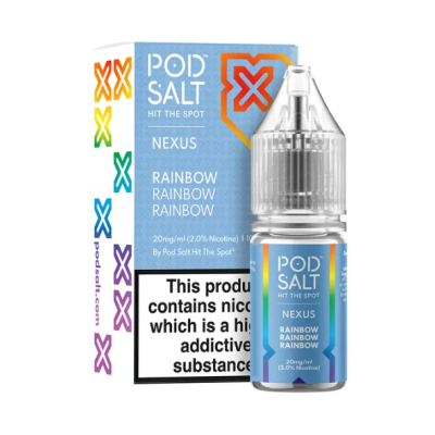 Pod Salt Nexus Rainbow Rainbow Rainbow Nic Salt 10ml - 20mgTreten Sie ein in die Welt des Regenbogens und probieren Sie das gesamte Spektrum an süßen Geschmacksrichtungen, inspiriert von beliebten Süßigkeiten. Ein verlockender Nexus aus süß und spritzig mit fruchtigen Noten.- Geschmacksprofil: Süßigkeiten- Inhalt: 10ml- Nikotinstärke: 5mg / 10mg / 20mg- Mischungsverhältnis: 50VG/50PGFür das beste Pod Salt-Erlebnis empfehlen wir den MTL-Stil und jedes Gerät mit niedriger Wattzahl (10-20 Watt), mittlerem bis engem Zug und einem Widerstand von 0,8-1,2 Ohm.Pod Salt Nexus Rainbow Rainbow Rainbow Nic Salt 10ml - 20mgMit einem Nikotingehalt von 20mg/ml ist wenig Dampf erforderlich um den Nikotinbedarf zu befriedigen. Das Nikotinsalz ermöglicht einen viel sanfteren Throat Hit als regulär. Diese Kombination ist optimal für Podsystem und MTL-Verdampfer!Pod Salt repliziert die in Tabakblättern natürlich vorkommenden Nikotinsalze, um ein perfekt glattes Erlebnis mit minimaler Rachenreizung zu erzielen. Mit Nikotinsalzen wird das Nikotin schneller absorbiert und bleibt länger erhalten, um ein höheres Maß an Zufriedenheit zu erzielen als mit herkömmlichen Nikotin-E-Flüssigkeiten.Diese Kombination von Faktoren hilft mehr Rauchern beim Übergang vom Tabakkonsum, und auch viele derzeitige Vaper stellen den Wechsel ein. Stealth-Vaping war noch nie einfacher oder befriedigender.Inhalt: 10 mlNikotingehalt: 20 mgMischverhältnis: 50% PG / 50% VGInhaltstoffe: Propylenglykol, pflanzliches Glyzerin, Aromen, Nikotin13411Pod Salt - Nikotinsaltz6,90 CHFsmoke-shop.ch6,90 CHF