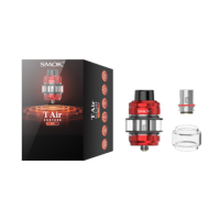 T-Air Subtank 5ml Smok - Tank Verdampfer - vers. Farben...Der T-Air kommt direkt von Smok und wie jedes Mal ist die Zufriedenheit vollkommen. Er hat ein Fassungsvermögen von 5ml, wird von oben befüllt, hat ein 810er Drip Tip und eine einstellbare Airflow. Außerdem ist das Risiko des Auslaufens begrenzt und die Ästhetik wird viele begeistern.Der T-Air ist nicht mehr und nicht weniger als ein ausgezeichneter Fertigcoil Verdampfer Er gibt die Aromen hervorragend wieder und erzeugt starke Dämpfe.Smok ist unübertroffen, wenn es darum geht, Dampfer zu begeistern. Mit dem T-Air hat er wieder einmal sein Können in Sachen Ästhetik unter Beweis gestellt. Es ist wahr, dass wir nur verführt werden können, wenn wir einen solchen Zerstäuber vor Augen haben. Smok hat ihn mit schönen, harmonischen Linien versehen, und wir vergeben Pluspunkte für die Zinnen, die sich durch den ganzen Körper ziehen, sowie für den Smok-Schriftzug über dem Tank.Der T-Air-Zerstäuber ist mit einer Höhe von 51,7 mm und einem Durchmesser von 32 mm relativ groß. Natürlich kann der Dampfer ihn nicht mit allen Boxen kombinieren, aber er gleicht dies durch sein Drip Tip 810 aus, das einen unbestreitbaren Komfort für die Lippen bietet, und durch sein Fassungsvermögen von 5 ml, das durch sein Bulbglas ermöglicht wird.Schließlich ermöglicht ein 510er-Anschluss seine Befestigung.Ein schön gestalteter ZerstäuberSmok hat hier einen praktischen Zerstäuber geschaffen, der gute Leistungen erbringen kann. Der Benutzer kann ihn von oben befüllen, nachdem er den Top Cap mit einer Vierteldrehung abgeschraubt hat. Das Befüllen ist also sehr einfach, zumal der Zerstäuber zwei Öffnungen hat und fünf Gummiringe das Risiko des Auslaufens begrenzen.Zweitens ist der T-Air mit einer einstellbaren Airflow ausgestattet, die sich auf der Oberseite befindet. Die Airflow hat die Form eines drehbaren Rings und besteht aus wabenförmigen und doppelt geschlitzten Perforationen. So kann man zwischen einem engen und einem luftigen Zug wählen.Die Widerstände sind mit den TA-Widerständen von Smok kompatibel. Es werden 2 Widerstände mitgeliefert, nämlich :Ein TA-Widerstand von 0,2 Ohm (50-70W, am besten bei 65W).Ein TA-Widerstand mit 0,15 dualen Ohm (40-60W, am besten bei 55W).Dann, zu guter Letzt, verfügt der Zerstäuber über ein Plug-and-Play-System und der Austausch der Widerstände ist denkbar einfach. Man muss sie nur mit Druck in das Innere einführen.Mit dem T-Air von Smok kann der Benutzer dampfen, während er große Dampfwolken erzeugt und sich an den hervorragend wiedergegebenen Aromen erfreut. Warten Sie nicht länger und halten Sie diesen Nugget des Dampfen in Ihren Händen.Lieferumfang1x T-Air-Verdampfer1x TA-Widerstand 0,2 Ohm (vorinstalliert)1x TA-Widerstand 0,15 Dual Ohm1x ErsatzglasErsatzteile1x BedienungsanleitungDATENBLATTMaterial Rostfreier StahlArt des Materials ZerstäuberDL-Zug (Luft)Einstellbare Airflow JaInhalt (ml) 5 mlDurchmesser (mm) Ø 32 mmBefüllung Von obenArt der Drip Tips 810Anschlussart 510Widerstände weniger als 0,5 Ohm13444Smoketech24,90 CHFsmoke-shop.ch24,90 CHF