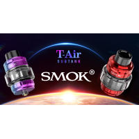 T-Air Subtank 5ml Smok - Tank Verdampfer - vers. Farben...Der T-Air kommt direkt von Smok und wie jedes Mal ist die Zufriedenheit vollkommen. Er hat ein Fassungsvermögen von 5ml, wird von oben befüllt, hat ein 810er Drip Tip und eine einstellbare Airflow. Außerdem ist das Risiko des Auslaufens begrenzt und die Ästhetik wird viele begeistern.Der T-Air ist nicht mehr und nicht weniger als ein ausgezeichneter Fertigcoil Verdampfer Er gibt die Aromen hervorragend wieder und erzeugt starke Dämpfe.Smok ist unübertroffen, wenn es darum geht, Dampfer zu begeistern. Mit dem T-Air hat er wieder einmal sein Können in Sachen Ästhetik unter Beweis gestellt. Es ist wahr, dass wir nur verführt werden können, wenn wir einen solchen Zerstäuber vor Augen haben. Smok hat ihn mit schönen, harmonischen Linien versehen, und wir vergeben Pluspunkte für die Zinnen, die sich durch den ganzen Körper ziehen, sowie für den Smok-Schriftzug über dem Tank.Der T-Air-Zerstäuber ist mit einer Höhe von 51,7 mm und einem Durchmesser von 32 mm relativ groß. Natürlich kann der Dampfer ihn nicht mit allen Boxen kombinieren, aber er gleicht dies durch sein Drip Tip 810 aus, das einen unbestreitbaren Komfort für die Lippen bietet, und durch sein Fassungsvermögen von 5 ml, das durch sein Bulbglas ermöglicht wird.Schließlich ermöglicht ein 510er-Anschluss seine Befestigung.Ein schön gestalteter ZerstäuberSmok hat hier einen praktischen Zerstäuber geschaffen, der gute Leistungen erbringen kann. Der Benutzer kann ihn von oben befüllen, nachdem er den Top Cap mit einer Vierteldrehung abgeschraubt hat. Das Befüllen ist also sehr einfach, zumal der Zerstäuber zwei Öffnungen hat und fünf Gummiringe das Risiko des Auslaufens begrenzen.Zweitens ist der T-Air mit einer einstellbaren Airflow ausgestattet, die sich auf der Oberseite befindet. Die Airflow hat die Form eines drehbaren Rings und besteht aus wabenförmigen und doppelt geschlitzten Perforationen. So kann man zwischen einem engen und einem luftigen Zug wählen.Die Widerstände sind mit den TA-Widerständen von Smok kompatibel. Es werden 2 Widerstände mitgeliefert, nämlich :Ein TA-Widerstand von 0,2 Ohm (50-70W, am besten bei 65W).Ein TA-Widerstand mit 0,15 dualen Ohm (40-60W, am besten bei 55W).Dann, zu guter Letzt, verfügt der Zerstäuber über ein Plug-and-Play-System und der Austausch der Widerstände ist denkbar einfach. Man muss sie nur mit Druck in das Innere einführen.Mit dem T-Air von Smok kann der Benutzer dampfen, während er große Dampfwolken erzeugt und sich an den hervorragend wiedergegebenen Aromen erfreut. Warten Sie nicht länger und halten Sie diesen Nugget des Dampfen in Ihren Händen.Lieferumfang1x T-Air-Verdampfer1x TA-Widerstand 0,2 Ohm (vorinstalliert)1x TA-Widerstand 0,15 Dual Ohm1x ErsatzglasErsatzteile1x BedienungsanleitungDATENBLATTMaterial Rostfreier StahlArt des Materials ZerstäuberDL-Zug (Luft)Einstellbare Airflow JaInhalt (ml) 5 mlDurchmesser (mm) Ø 32 mmBefüllung Von obenArt der Drip Tips 810Anschlussart 510Widerstände weniger als 0,5 Ohm13444Smoketech24,90 CHFsmoke-shop.ch24,90 CHF