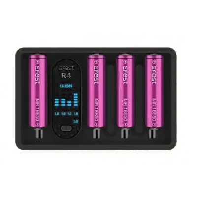 Charger iMate R4 - Efest - Ladegerät für Li-Ionen Akkus von Efest - USB CDas iMate R4 Ladegerät von Efest wird mit einem USB-C Kabel geliefert, ohne SektoradapterUSB-C-AnschlussIntelligentes Ladegerät mit zwei FächernUnabhängiges Laden und ÜberwachenIntuitive LED-AnzeigeleuchteEinfaches Design ohne KnopfAutomatisches Laden von 2,0 A für einen AkkuAutomatisches Laden von 1,0 A für zwei BatterienDC-Eingangsleistung: DC 12V / 1.5A 9V / 2A 5V / 2AAutomatische Abschaltspannung: 4,20 (+/- 0,05 V)Funktion zur Wiederherstellung der 0-V-AktivierungSchutz vor VerpolungSchutz gegen KurzschlussAutomatischer Schutz gegen ÜberlastGlobale Versicherung mit CE, EMC, LVD, RoHs und FCC-ZertifikatenLanglebige Konstruktion - flammhemmend und feuerbeständigUnterstützt die folgenden wiederaufladbaren Batterien: 10440, 14500, 14650, 16340, 16650, 17650, 17650, 17670, 18350, 18490, 18500, 18650, 20700, 21700, 22650, 26500, 2665013655Efest32,10&nbsp;CHFsmoke-shop.ch32,10&nbsp;CHF