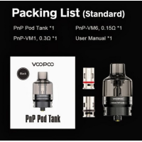PNP Pod Tank - 4.5ML + 2 Coils VM1/VM6 DRAG X/S Argus GT - VOOPOOLieferumfang: 1x Pod Pnp mit 4.5 ml Füllvolumen und 2 Coils (VM1 und VM6)Der Drag Pod PnP-Zerstäuber ist ein Konzept, bei dem die im Drag X- und Drag S-Kit verwendete Patrone zu einer Basis mit einem Durchmesser von 510 24 mm kombiniert wird.Die Patrone Drag, die dort als Tank fungiert, hat ein Fassungsvermögen von 4,5 ml mit einem Füllsystem und Einbau eines Widerstandes von unten.Die Basis hat einen Durchmesser von 24 mm an der Basis und 26 mm an den breitesten Stellen sowie einen gerillten Luftstrom-Einstellring für eine einfache Handhabung.9742Voopoo8,90 CHFsmoke-shop.ch8,90 CHF
