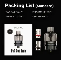PNP Pod Tank - 4.5ML + 2 Coils VM1/VM6 DRAG X/S Argus GT - VOOPOOLieferumfang: 1x Pod Pnp mit 4.5 ml Füllvolumen und 2 Coils (VM1 und VM6)Der Drag Pod PnP-Zerstäuber ist ein Konzept, bei dem die im Drag X- und Drag S-Kit verwendete Patrone zu einer Basis mit einem Durchmesser von 510 24 mm kombiniert wird.Die Patrone Drag, die dort als Tank fungiert, hat ein Fassungsvermögen von 4,5 ml mit einem Füllsystem und Einbau eines Widerstandes von unten.Die Basis hat einen Durchmesser von 24 mm an der Basis und 26 mm an den breitesten Stellen sowie einen gerillten Luftstrom-Einstellring für eine einfache Handhabung.9742Voopoo8,90&nbsp;CHFsmoke-shop.ch8,90&nbsp;CHF