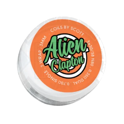Handmade Coils By Scott - Alien Clapton - 0.35/0.7 Dual/Solo - (2 Stück) Vorgewickelte Coils -Lieferumfang: 2x 0.35ohm Alien Clapton• Wraps: 7• Material: 3x30g Ni80 Claptoned with 36g Ni80.• Resistance: 0.35ohm Approx (Dual)13776Coils by Scott11,90 CHFsmoke-shop.ch11,90 CHF Handmade Coils By Scott - Alien Clapton - 0.35/0.7 Dual/Solo - (2 Stück) Vorgewickelte Coils -Lieferumfang: 2x 0.35ohm Alien Clapton• Wraps: 7• Material: 3x30g Ni80 Claptoned with 36g Ni80.• Resistance: 0.35ohm Approx (Dual)13776Coils by Scott11,90 CHFsmoke-shop.ch11,90 CHF