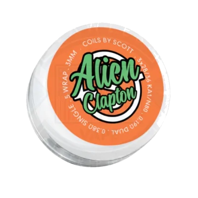 Handmade Coils By Scott - Alien Clapton 0.14/28 ohm Dual/Solo (2 Stück) Vorgewickelte Coils -Lieferumfang: 2x Handmade Coils By Scott - 0.14ohm Alien Clapton (2 Stück) Vorgewickelte Coils -• Wraps: 5• Material: 3x28g Ni80 Claptoned with 36g Ni80.• Resistance: 0.14ohm Approx (Dual)13777Coils by Scott11,90 CHFsmoke-shop.ch11,90 CHF Handmade Coils By Scott - Alien Clapton 0.14/28 ohm Dual/Solo (2 Stück) Vorgewickelte Coils -Lieferumfang: 2x Handmade Coils By Scott - 0.14ohm Alien Clapton (2 Stück) Vorgewickelte Coils -• Wraps: 5• Material: 3x28g Ni80 Claptoned with 36g Ni80.• Resistance: 0.14ohm Approx (Dual)13777Coils by Scott11,90 CHFsmoke-shop.ch11,90 CHF