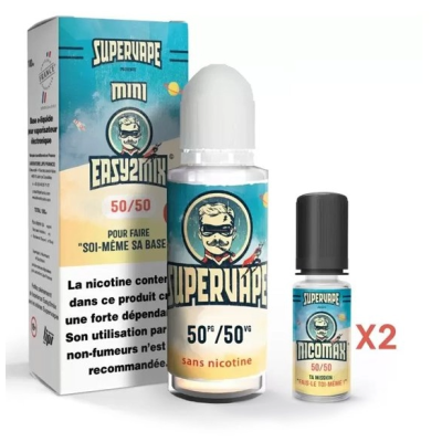 Mini Easy2Mix 50PG / 50VG 100ml - Supervape - 10mgLieferumfang: Mini Easy2Mix 50PG / 50VG 100ml - Supervape - vers. NikotinstärkenDas Mini-DIY: alles, um seine Basis selbst zu machen und seine eigenen E-Liquids herzustellen! Erhältlich in 50/50 und in verschiedenen Nikotinstärken: 10 mg/ml  Gießen Sie einfach die Nicomax-Fläschchen in die nikotinfreie Basis und Sie erhalten 100 ml mit dem Nikotingehalt, der auf Ihrer Packung steht. Es ist einfach, schnell und günstig, das ist der Mini Easy2Mix!13800supervape14,90 CHFsmoke-shop.ch14,90 CHF