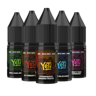 Yeti 3k Bar Salt - vers. Geschmacksrichtungen - 20 mg Nikotinsalz ProhibitionLieferumfang: 1x Yeti Nikotinsalz - Cherry 20mg/ml 10mlGeschmack in 10 leckeren Sorten: Red Grape - Knackige rote Trauben werden in jedem Zug des Yeti auf dem Höhepunkt ihrer Perfektion gepflückt.Piercing Peach -  Ein fruchtiger und süßer Geschmack bei jedem Ein- und Ausatmen, der garantiert jeden der 3k Züge von Yeti befriedigt.Pink Lemonade - Erinnert an ein Glas hausgemachte Limonade mit säuerlicher Grapefruit und einem Hauch von Zucker, gekrönt von kühlen EiswürfelnFrozen Watermelon - Schmecken Sie bei jedem Zug die Kühle von frisch gepressten WassermelonenPineapple Peach Mango - dieser süsse, saftige Mischung ist ein tropisches Paradies. Reife Ananas, fruchtiger Pfirsich und saftige MangoApple Avalanche - Genieße mit jedem Zug die erfrischende Explosion einer frischen Apfellawine. Eine Verschmelzung von grünem und saftig rotem Apfelgeschmack,Cherry Cola - Stillen Sie Ihren Durst nach einer sanften Abkühlung durch Cola, kombiniert mit säuerlichen Kirschen und erfrischenden Eiszapfen.Sour Blue Razz - Genieße die atemberaubende Kombination aus herb, süß und sauer mit jedem Zug. Eine coole Verschmelzung von spritzigen BeerenaromenCotton Candy Chill - dieser köstlichen, rosa-bewölkten Yeti-Mischung. Genieße den von Jahrmärkten inspirierten Geschmack von flauschigem Zuckerwatte, der mit jedem Zug gekühlt wird.Strawberry Banana Freeze - Der Geschmack eines frisch gemixten Smoothies. Yeti gepflückte reife Beeren gemischt mit Banane und EisInhalt: 10 mlNikotingehalt: 20mg Mischverhältnis: 40% PG / 60% VGInhaltstoffe: Propylenglykol, pflanzliches Glyzerin, AromenSchnelle NikotinaufnahmeSanfteres Gefühl im Hals, trotz höherer Dosierungneutralerer GeschmackOptimal nutzbar für POD Systeme oder MTL Tanks13948Yeti E-Liquid UK4,90 CHFsmoke-shop.ch4,90 CHF