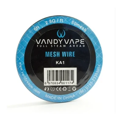 Mesh -M Wire- KA1 - Wickeldraht Vandy Vape (1.5 Meter) 80mesh - 2.8 ohmMesh -M Wire- KA1 - Wickeldraht Vandy Vape (1.5 Meter) 80mesh &nbsp;- 2.8 ohmWiederstand: 2.8 Ohm / 30cm13954Vandy Vape Full Steam Ahead4,90&nbsp;CHFsmoke-shop.ch4,90&nbsp;CHF