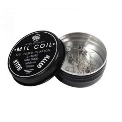 Mtl Coil Mtl Fused Clapton 2-30/40 ni80 0.80 Ohm 2.5mm (10 Stück) - YachtvapeLieferumfang: Mtl Coil Mtl Fused Clapton 2-30/40 ni80 0.80Ω 2.5mm (10 Stück) - YachtvapeDiese Packung enthält 10 Spulen.Hergestellt aus Ni80.Zusammensetzung: 2-30 / 40.Ohm: 0,80Ω pro Spule.Innendurchmesser von 2,5 mm.Absolut ausgezeichneten Geschmack und vape Produktion14042Yachtvapes - Coils and more8,90&nbsp;CHFsmoke-shop.ch8,90&nbsp;CHF