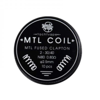 Mtl Coil Mtl Fused Clapton 2-30/40 ni80 0.80 Ohm 2.5mm (10 Stück) - YachtvapeLieferumfang: Mtl Coil Mtl Fused Clapton 2-30/40 ni80 0.80Ω 2.5mm (10 Stück) - YachtvapeDiese Packung enthält 10 Spulen.Hergestellt aus Ni80.Zusammensetzung: 2-30 / 40.Ohm: 0,80Ω pro Spule.Innendurchmesser von 2,5 mm.Absolut ausgezeichneten Geschmack und vape Produktion14042Yachtvapes - Coils and more8,90 CHFsmoke-shop.ch8,90 CHF