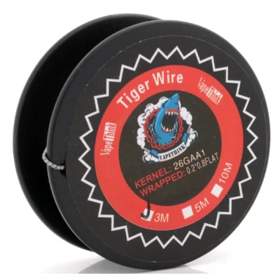 VapeThink Kanthal A1 Tiger 26GA + 0.2 x 0.8 Wickeldraht (3 Meter)Lieferumfang:  1x VapeThink Kanthal A1 Tiger 26GA + 0.2 x 0.8 Wickeldraht für Selbstwickler - 3 Meter26GA: 0.4mm;Length: 9 feet (3 meters);Kernel: 0.2 x 0.8mm flat wire;Wrapped: 26GA A1 ;VapeThink heating wire for RBA / RDA / RTA14049Vapethink / Steamshark6,90 CHFsmoke-shop.ch6,90 CHF