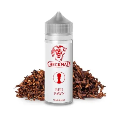 Red Pawn - Dampflion Checkmate Aroma 10ml (Longfill)Lieferumfang: Red Pawn - Dampflion Checkmate Aroma 10ml (Longfill)10ml Aroma in 120ml LeerflascheEnthält kein Nikotin.Longfill Aroma: Das Aroma muss mit Basis gemischt werden.Aromakonzentrat niemals pur dampfen!Geschmacksrichtung: vollmundiger TabakNoch nie war das Selbermischen so einfach: Keine extra Flaschen, kein Messbecher oder sonstiges! Sie brauchen nur die Flasche mit Ihrer Lieblingsbase bis zum Rand des Labels aufzufüllen, dann kräftig schütteln und FERTIG!Mit deutschem Steuerzeichen. Rücknahme nur bei unbeschädigter Steuermarke möglich!&nbsp;ArtikeltypAromen-Konzentrate, LongfillHerstellerDampflionGeschmackVollmundiger TabakVerwendete AromenTabakInhaltsstoffeKünstliche Aromen, Naturidentische Aromen, Propylenglykol E1520FlaschenartChubby Gorilla FlascheInhalt / Grösse10.0 ml&nbsp;INFORMATION:&nbsp;Damit das Aroma den vollen Geschmack entwickelt, benötigt es etwas Zeit. Am besten lassen Sie ihr gemischtes Liquid ca. 5 - 10 Tage reifen.&nbsp;14211Dampflion14,90&nbsp;CHFsmoke-shop.ch14,90&nbsp;CHF
