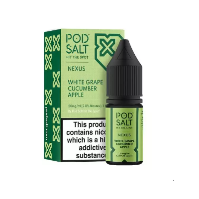 10 ml POD SALT FUSION - White Grape Cucumber - Nikotinsalz Liquid10 ml POD SALT FUSION - White Grape Cucumber -10 mg - Nikotinsalz Liquid...Geschmack:Es kommt eine köstliche und angenehm frische Mischung für den täglichen Vaping. Beim Einatmen geniesst du eine Mischung aus süssen weissen Trauben und Äpfeln, während du beim Ausatmen von Noten frischer und knackiger Gurke begleitet wirst.50% | VG / PGInhalt: 10 mlNikotingehalt: 10mg oder  20 mgMischverhältnis: 50% PG / 50% VGInhaltstoffe: Propylenglykol, pflanzliches Glyzerin, Aromen, Nikotin 14237Pod Salt - Nikotinsaltz6,90 CHFsmoke-shop.ch6,90 CHF