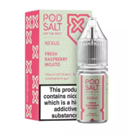 10 ml POD SALT FUSION - Fresh Raspberry Mojito -10 mg - Nikotinsalz Liquid...