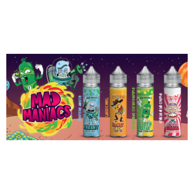 4x 50ml Liquids Bundle von Mad Maniacs 50ml 00mg4x 50ml Liquids Bundle von Mad Maniacs 50ml 00mg00mg – Flüssigkeit überdosiert an Aromen 14293MAD Maniacs - Premiuim Liquids FR39,90 CHFsmoke-shop.ch39,90 CHF