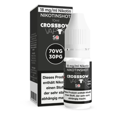 Nikotin Shot by Crossbow Vapor 18mg/ml vers. MischverhältnisseNikotin Shot 18mg/ml 70VG/30PG von Crossbow Vapor erhältlich in der 10ml Flasche. Dieser qualitativ hochwertige Nikotinshot in High VG ist perfekt geeignet um 0mg Liquids und Aromen auf die gewünschte Nikotinstärke anzureichern.14318Crossbow Vapor Squape1,40 CHFsmoke-shop.ch1,40 CHF