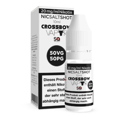 Nikotin Salz Shot by Crossbow Vapor 20mg/ml vers. MischverhältnisseNikotin Salz Shot 20mg/ml 70VG/30PG von Crossbow Vapor erhältlich in der 10ml Flasche. Dieser qualitativ hochwertige Nikotinsalz Shot ist perfekt geeignet um 0mg Liquids und Aromen auf die gewünschte Nikotinstärke anzureichern.14319Crossbow Vapor Squape3,50 CHFsmoke-shop.ch3,50 CHF