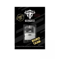 Tauren Boro - THC (Boro Tank RTA)Hier ist der Boro aus der Sicht von ThunderHead Creations.Postless Single-Coil-Platte, die massive und sehr einfache Montagen ermöglicht.Sehr leistungsfähige Airflow in Wabenform.Fassungsvermögen von 3,5ml."Dual fill system": Möglichkeit, den Boro von der Vorderseite oder von der Seite zu befüllen.100% leakproof Design.510er-Anschluss zum Einlaufen Ihrer Coils.Lieferumfang1 x Tauren Boro1 x Transparenter Silikon-Plug1 x Schneidewerkzeug1 x Baumwolle2 x Coils 4-core fused clapton 0.26ohm2 x Inbusschlüssel1 x Beutel mit Zubehör1 x Bedienungsanleitung1 x QC-Karte1 x GarantiekarteEigenschaftenSingle Coil TrayAirflow mit WabenstrukturFassungsvermögen von 3.5mlDual-FillLeakproof14346Thunderhead44,90 CHFsmoke-shop.ch44,90 CHF