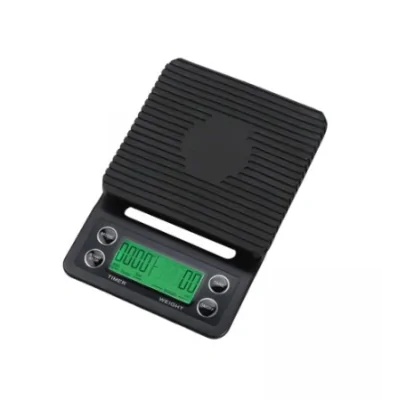 Noire Numérique Minuteur - Waage - für Selbstmischer 0.5 - 3 KGLCD-Bildschirm mit Hintergrundbeleuchtung.Wiegebereich: 0,5 Gramm bis 3 Kilogramm.Die Genauigkeit liegt bei 0,1 Gramm.&nbsp;Schale aus Silikon&nbsp;Timer-Funktion&nbsp;4 verschiedene Umrechnungseinheiten: (g, oz, tl und ct).Aufladen über USB-C.Einfach zu bedienenEigenschaften:Maximale Messkapazität: 3 kgGenauigkeit: 0,1 gMaßeinheiten: g, ml, ozAkku: 2 Batterien im Lieferumfang enthaltenAbmessungen: 19 x 13 x 3 cmGewicht: 400 gLieferumfang:1 x Schwarze digitale Waage Timer1x Bedienungsanleitung14357Smoke-Shop.ch14,90&nbsp;CHFsmoke-shop.ch14,90&nbsp;CHF