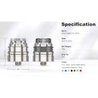 Hellvape Dead Rabbit Pro RDA VerdampferDer Hellvape Dead Rabbit Pro RDA Verdampfer mit einem Durchmesser von 24 mm ist ein Dual-Coil-RDA. Es verfügt über 3 Luftstrommodi, die Ihnen verschiedene Lufteinlässe und einen milden Geschmack bieten. Mit dem pfostenlosen Baudeck bietet es großzügigen Platz für die einfache Installation der Spule für Starter und Meister. Die zusätzliche 810er Drop Tip und der seitliche AFC-Ring sind im Paket enthalten.Technische Daten:Größe: φ24mm*31,3mmLuftstrom: Bodenluftstrom, Seitenluftstrom, Bodenluftstrom + SeitenluftstromDrip Tip: 810Im Lieferumfang:1* Dead Rabbit Pro RDA Verdampfer2* 0.37Ω Ni80 Clapton Coil1* Zubehörtasche1* Extra bunte 810 Drip Tip1* Extra bunter seitlicher AFC-Ring1* BF Pin2* Schnürsenkel aus Baumwolle1* Spulenschneidewerkzeug1* Benutzerhandbuch14484Vandy Vape Full Steam Ahead28,00 CHFsmoke-shop.ch28,00 CHF