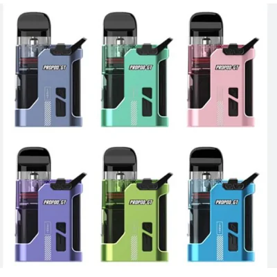 Smok Propod GT Pod Vape Kit - Pod System von SmoktechDer ProPod GT ist ein nachfüllbares Pod-Kit von Smok und ein leichtes, streichholzschachtelartiges, einfach zu verwendendes MTL-Vape-Kit, das ein praktisches Schlüsselband für zusätzliche Portabilität enthält.Der Smok ProPod GT bietet zwei auffällige RBG-Beleuchtungsschemata, die dem Dampfen einen zusätzlichen "Wow-Faktor" verleihen. Mit einem Doppelklick auf den Einschaltknopf kannst Du zwischen den beiden Beleuchtungsmodi wechseln: Alle Lichter sind für 2s mit RGB-Lichtanzeige mit 3 Farben gleichzeitig eingeschaltet, oder, alle Lichter bleiben für 2s mit der aktuellen Farbe des Akkus beleuchtet.14578Smoketech23,00&nbsp;CHFsmoke-shop.ch23,00&nbsp;CHF