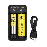 Ladegerät - K2 2A USB Type-C von Listman (USB C)Ladegerät - K2 2A USB Type-C von Listman (USB C) Listman K2 2A Akku-Ladegerät zum Aufladen von 2 Akkus (nicht mitgeliefert) 18650, 21700, 26650, 32650, etc.Aufladbar über das USB Type-C-Kabel (im Lieferumfang enthalten).2 LED-Anzeigen auf der Vorderseite des Ladegeräts zeigen den Ladezustand des Akkus an. 14707Listman 14,90 CHFsmoke-shop.ch14,90 CHF Ladegerät - K2 2A USB Type-C von Listman (USB C)Ladegerät - K2 2A USB Type-C von Listman (USB C) Listman K2 2A Akku-Ladegerät zum Aufladen von 2 Akkus (nicht mitgeliefert) 18650, 21700, 26650, 32650, etc.Aufladbar über das USB Type-C-Kabel (im Lieferumfang enthalten).2 LED-Anzeigen auf der Vorderseite des Ladegeräts zeigen den Ladezustand des Akkus an. 14707Listman 14,90 CHFsmoke-shop.ch14,90 CHF