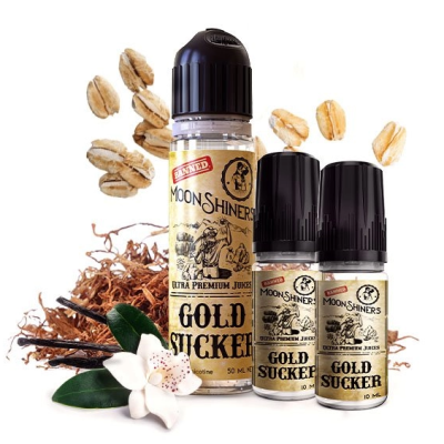 MoonShiners Gold Sucker 50ml Shortfill Liquid (ink. 10ml Shot)MoonShiners Gold Sucker 50ml Shortfill Liquid mit NikotinshotUltra Premium JuiceGeschmack: Dieses E-Liquid direkt aus den Minen des amerikanischen Westens aus der französischen Flüssigkeit ist ein Gourmet-Flüssigtabak-Vanille-Cerealien-Süß. Ein Genuss für einen Vape, der Sie in die Eroberung des Westens eintauchen lässt Geschmack: Tabak , Vanille , ZerealienHersteller: MoonShinersNikotinstärke0 mg/mlGeschmackCereal, Süss, TabakVerwendete AromenCerealien / Cornflakes, Tabak, VanilleFlaschengrösse60 mlMischverhältnis 50% VG - 50% PGInhaltsstoffeGlycerin E422, Künstliche Aromen, Naturidentische Aromen, Propylenglykol E1520 3mg = 50ml + 10ml Nikotinshot13730Moonshiners - Premium Liquids18,90 CHFsmoke-shop.ch18,90 CHF