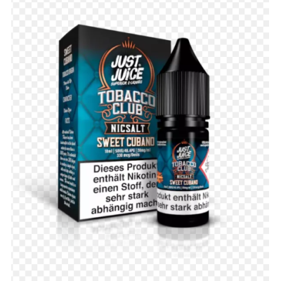 Just Juice Tobacco - Sweet Cubano Tobaccoo - 10ml Nikotin Salz Liquid -Nur SaftSweet Cbano von Just Juice ist ein 10ml Nik-Salz mit 11/20mg Nikotin. 50% VG / 50% PGNikotinsalz 20mg Made in Malaysia - 50 VG 20 mg Nicsalt14203Just Juice - Superier E-Liquids4,50 CHFsmoke-shop.ch4,50 CHF