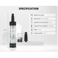 E-Chicha Portable Hookah Air 6ml 3200mAh USB-C - Neue Farben von FumytechFumytech bietet uns hier einen Pod mit einer kolossalen Reichweite, der die Welt des Dampfens und der Shisha miteinander verbindet.Sublime Lichteffekte dank LEDs.Leistung von 25-80 Watt.Eingebauter 3200mAh-Akku, der sich schnell (1,5A) über USB-C aufladen lässt.6ml Kartusche mit ausgezeichneter Kapazität, die von der Seite befüllt werden kann.In die Patrone eingebauter Mesh-Widerstand mit unterschiedlichen Werten:Patrone mit 0,6 Ohm: 30W (nicht enthalten).Patrone mit 0.4Ohm: 45W.Patrone mit 0,3 Ohm: 60 W (nicht enthalten).Knopf zum einfachen Ein- und Ausschalten des Hookah Air.Einstellbare Airflow perfekt für einen DL-Zug.Automatische Aktivierung durch Inhalation.Die Shisha den ganzen Tag über griffbereit.14935Fumytech34,90 CHFsmoke-shop.ch34,90 CHF E-Chicha Portable Hookah Air 6ml 3200mAh USB-C - Neue Farben von FumytechFumytech bietet uns hier einen Pod mit einer kolossalen Reichweite, der die Welt des Dampfens und der Shisha miteinander verbindet.Sublime Lichteffekte dank LEDs.Leistung von 25-80 Watt.Eingebauter 3200mAh-Akku, der sich schnell (1,5A) über USB-C aufladen lässt.6ml Kartusche mit ausgezeichneter Kapazität, die von der Seite befüllt werden kann.In die Patrone eingebauter Mesh-Widerstand mit unterschiedlichen Werten:Patrone mit 0,6 Ohm: 30W (nicht enthalten).Patrone mit 0.4Ohm: 45W.Patrone mit 0,3 Ohm: 60 W (nicht enthalten).Knopf zum einfachen Ein- und Ausschalten des Hookah Air.Einstellbare Airflow perfekt für einen DL-Zug.Automatische Aktivierung durch Inhalation.Die Shisha den ganzen Tag über griffbereit.14935Fumytech34,90 CHFsmoke-shop.ch34,90 CHF