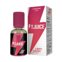 Aroma - Lady Daisy - 30ml von T-Juice GB (DIY)Lieferumfang: 1x Aroma - Lady Daisy - 30ml von T-Juice GB (DIY)Geschmack: Ein betörendes Amalgam aus Früchten, Grenadine, zu dem sich Granatäpfel und Cranberries gesellen, und das mit einer süßen Vanillenote abschließt.Marke T-JuiceLand Vereinigtes KönigreichFruchtiger, süßer GeschmackVerpackung PE-Flasche 30ml mit kindersicherem Verschluss.Inhalt 30mlSteep-Zeit 1 WocheEmpfohlene Dosierung 10% bis 15%14996t-juice logo11,50&nbsp;CHFsmoke-shop.ch11,50&nbsp;CHF