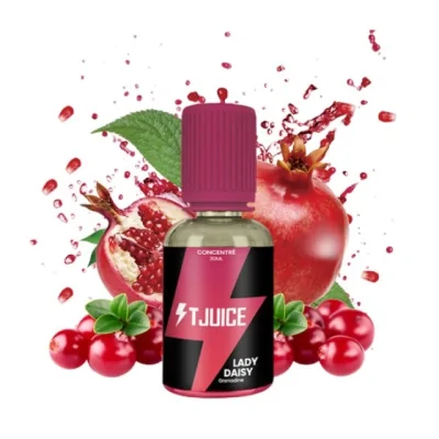 Aroma - Lady Daisy - 30ml von T-Juice GB (DIY)Lieferumfang: 1x Aroma - Lady Daisy - 30ml von T-Juice GB (DIY)Geschmack: Ein betörendes Amalgam aus Früchten, Grenadine, zu dem sich Granatäpfel und Cranberries gesellen, und das mit einer süßen Vanillenote abschließt.Marke T-JuiceLand Vereinigtes KönigreichFruchtiger, süßer GeschmackVerpackung PE-Flasche 30ml mit kindersicherem Verschluss.Inhalt 30mlSteep-Zeit 1 WocheEmpfohlene Dosierung 10% bis 15%14996t-juice logo11,50&nbsp;CHFsmoke-shop.ch11,50&nbsp;CHF