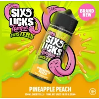 Six Licks - Tongue Twisters Pineapple Peach - 100ml Shortfill LiquidSix Licks - Tongue Twisters Pineapple Peach - 100ml Shortfill LiquidAroma: Ananas , PfirsichInhalt: 100 ml überdosiert in einer 120 ml PlastikflascheMischungsverhältnis: 70 % VG / 30 % PGInhaltsstoffe: Propylenglycol, Glycerin, versch. Aromen, Wasser15087sixs Licks Liquids22,00 CHFsmoke-shop.ch22,00 CHF
