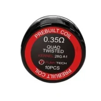 Quad Twisted 0,35 ohm (20 Stück) - Fumytech - Vorgewickelte Coils -Schachteln mit 10 Quad Twisted Coils3mm DurchmesserQuad Twisted Coil: intensive Aromen und LanglebigkeitWiderstand pro Wicklung: etwa 0,35ΩHersteller : FumytechWerkstoff(e): Kanthal A1 - 2 x 28GSpule Durchmesser: 3mm15110Fumytech5,50 CHFsmoke-shop.ch5,50 CHF